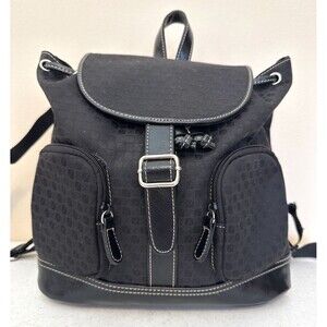 Nine & Co Mini Backpack Purse Minimalist Cloth Black Adjustable Straps